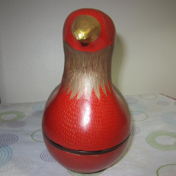 LARGE-2 PIECE, HAND PAINTED & CARVED, BIRD FROM PEOPLES REPUBLIC OF CHINA DECOR - Picture 4 of 16